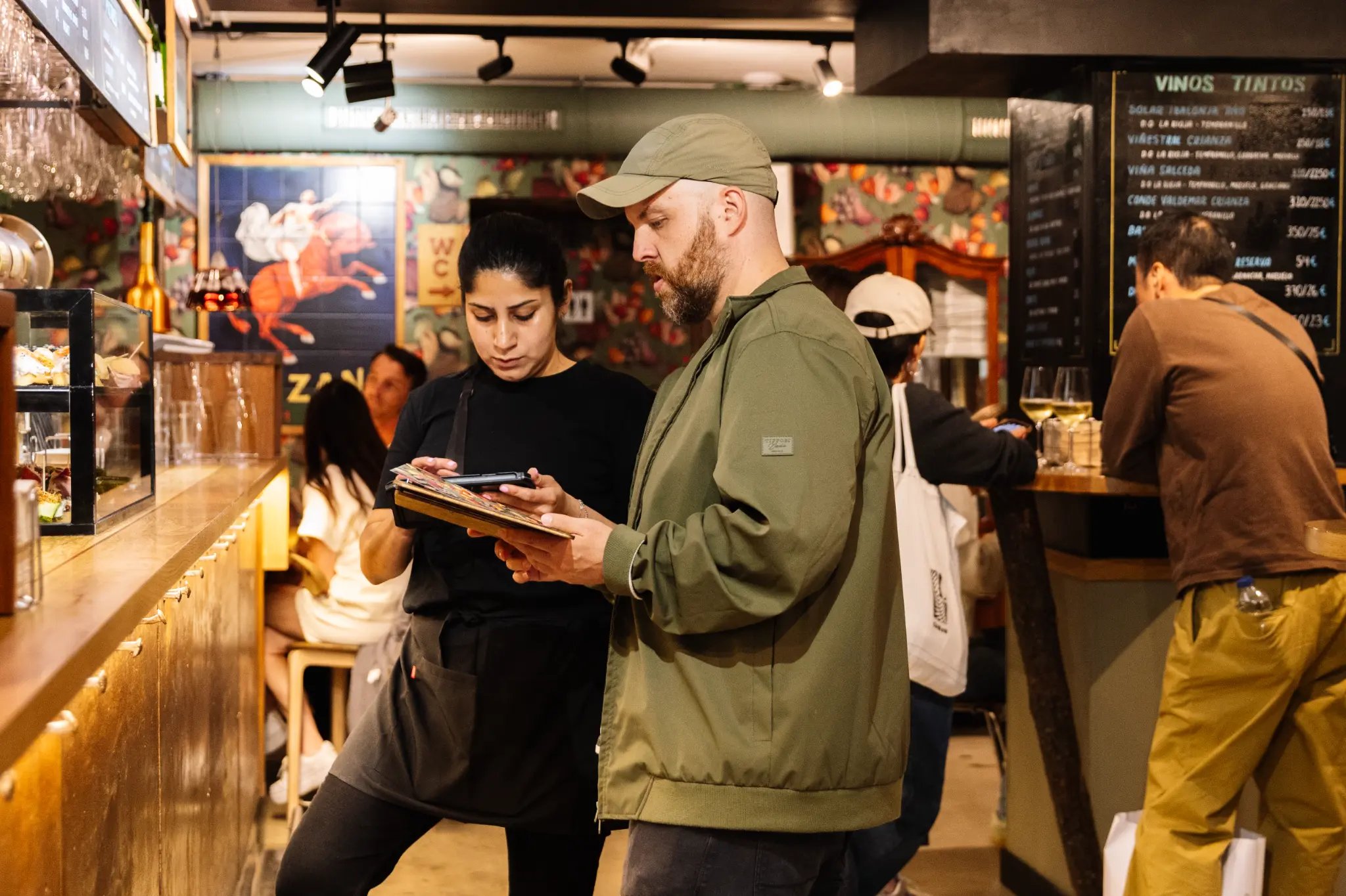 Inside a lively pintxos bar in San Sebastian Old Town